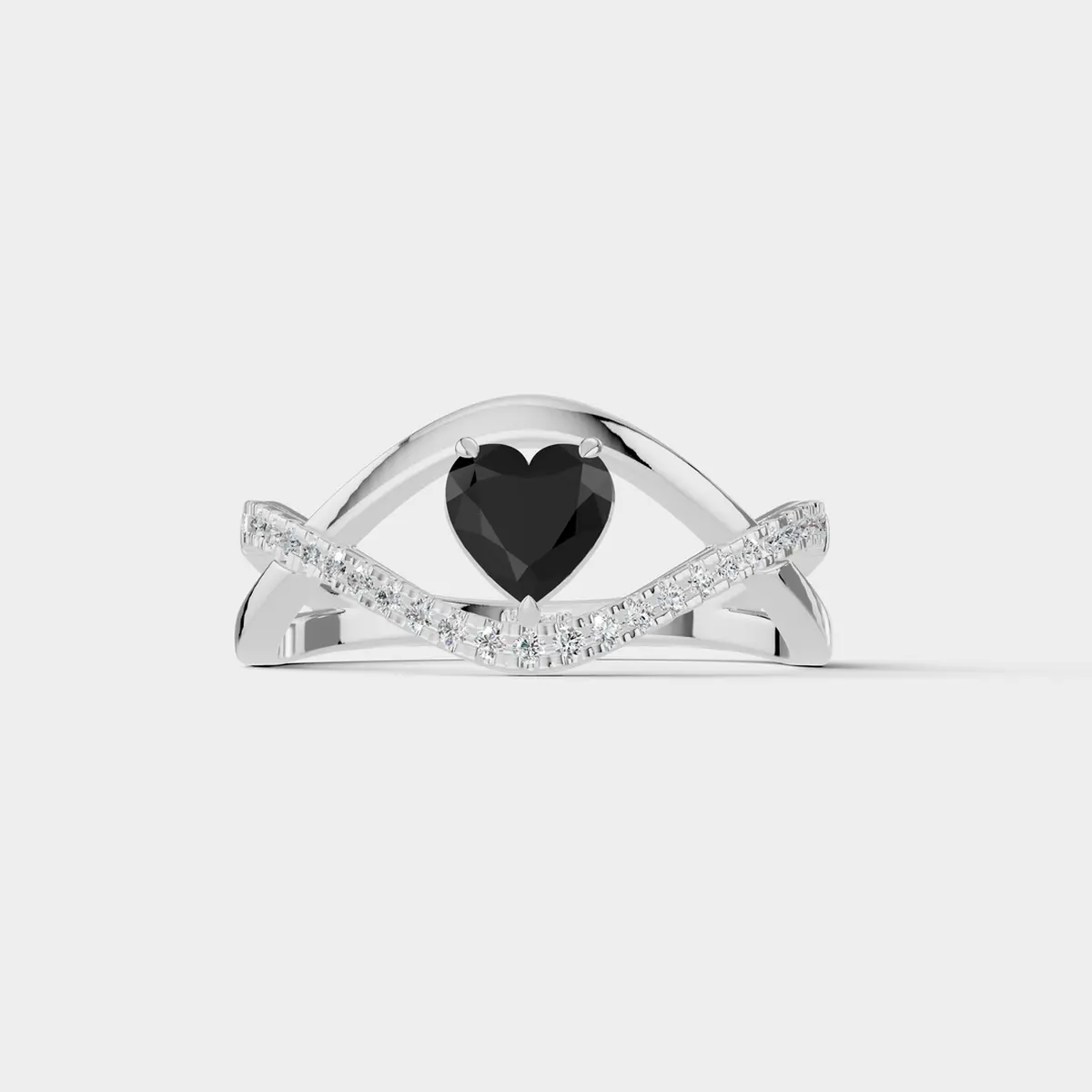 Black Heart Diamond Ring